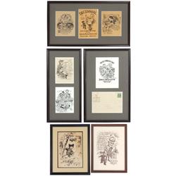 Political invitations & art by C.K. Berryman (9), dated 1907-1948, includes invitations from the Uni