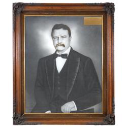 Political print of Pres. Theodore Roosevelt, a contemporary black & white print of the original port
