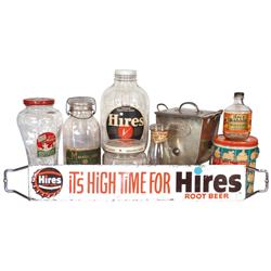 Soda fountain condiment jars, etc. (9), Imperial Crown Cherries-no lid, embossed glass Holiday Candi