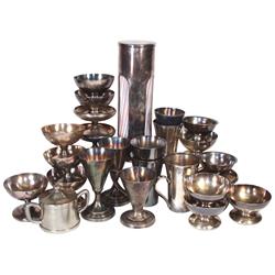 Soda fountain straw holder & dishes (25), Pierce Petroleum metal straw holder & assorted Benedict & 