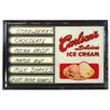 Image 1 : Carlson's Delicious Ice Cream flavor board, mirrored face w/6 flavor slots in chrome frame, 2 restor
