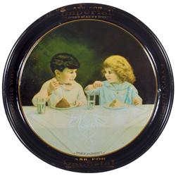 Imperial Ice Cream tray, litho on tin, "Peace and Plenty", c.1915 by American Art Works-Coshocton, O