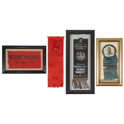 Political badges & ribbons (4), Theodore Roosevelt Delegate Rep State Convention-Des Moines, 1902 ba