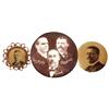 Image 1 : Political items (3), McKinley/Roosevelt/Frink 1.25" cello trigate, Roosevelt 7/8" cello button w/ori