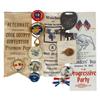 Image 1 : Political items (13), all Theodore Roosevelt, Progressive Party Founder's Day ribbon, Bull Moose rib
