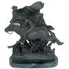 Image 1 : Frederick Remington bronze on marble base titled "Horsethief", c.1960's-1970's, Exc cond, 11"H x 10"