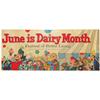 Image 1 : June is Dairy Month paper litho w/Mickey Mouse graphics, copyright Walt Disney Productions, c.1955, 