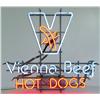 Image 1 : Neon sign for Vienna Beef, blue & red neon, VG working cond, 19"H x 20"W.