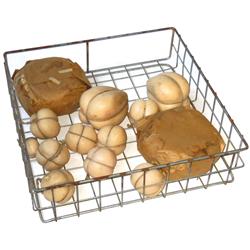 General store wire racks w/wax cheese & meat sample displays (12), all in Good cond, racks are 24"Sq