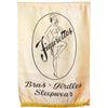 Image 1 : Store banner for Figurettes Bras, Girdles & Sleepwear, fabric, c.1940s, VG cond, 50"H x 34"L.