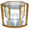 Image 1 : Hughes Brushes showcase with curved glass front, needs shelves, o/wise VG cond, 16"H x 18"W.