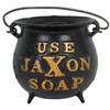 Image 1 : Jaxon Soap string holder, cast iron w/raised advertising, holds ball of string, dispenses string thr