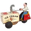 Image 1 : Ice Cream toy, 1935 Courtland windup scooter with key, Exc working cond, 4"H x 7"L.