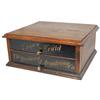 Image 1 : Spool Cabinet, Brainerd & Armstrong Co. Crown Braid, oak 2-drwr, VG cond w/orig surface, 8.5"H x 18"