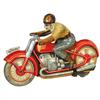 Image 1 : Toy, motorcycle, litho on tin windup, Technofix, Made in US Zone-Germany, works,  VG to Exc cond, 4.