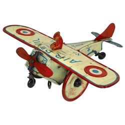 Toy, Air Devil monoplane, #56, mfgd by Strauss, works, VG cond, 5"H x 9"L.