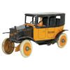 Image 1 : Toy, car, Yell-O-Taxi w/driver, mfgd by Strauss, litho on tin windup, winds but does not run, o/wise