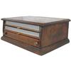 Image 1 : Spool Cabinet, Corticelli Spool Silk, walnut 3-drwr, VG cond w/orig surface, 9"H x 21.5"W. 
