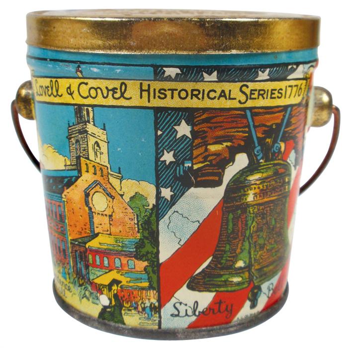 Child's candy pail by Lovell & Covel Historical Series 1776 Pure Hard