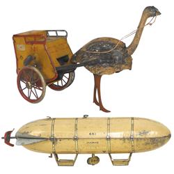 Toys (2), both Lehmann, Zulu, missing Black driver & EPL-1 Dirigible No. 651, both litho on tin wind