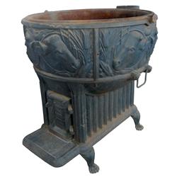 Cast iron rendering kettle, Kenwood, mfgd by The Wehrle Mfg. Co.-Newark, OH, 31 gal w/wonderful rais