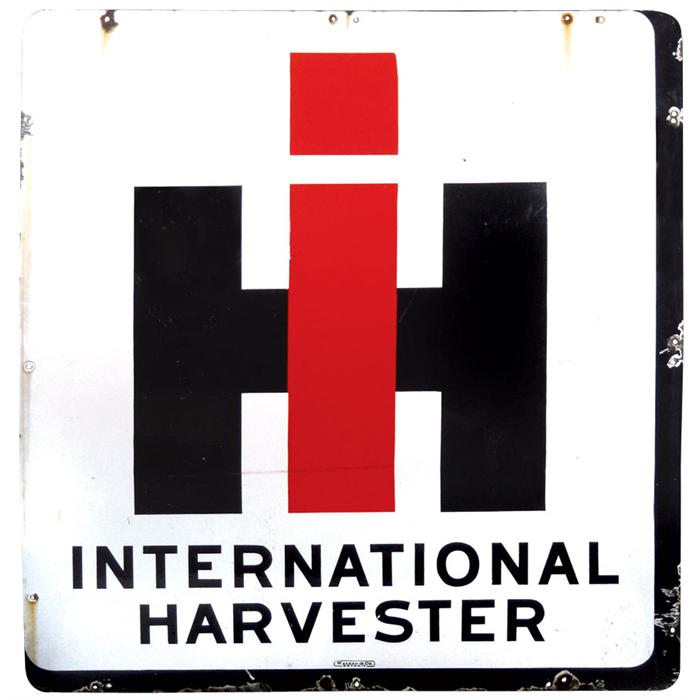 International Harvester porcelain dealer sign, VG cond w/some losses at