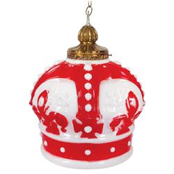 Petroliana, gasoline globe hanging light, Standard Oil crown, milk glass, VG cond w/old paint, 20"H 