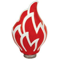 Petroliana, gasoline globe, Standard Oil flame, milk glass w/old repaint, VG cond, 21"H.