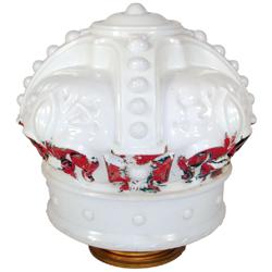 Petroliana, gasoline globe, Standard Oil crown, milk glass w/traces of old paint, VG cond, 17"H x 18