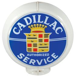 Petroliana, gasoline globe, Cadillac Service, molded plastic frame, VG cond, 17"H x 16"Dia.