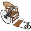 Image 1 : Boardwalk cane seated riding chair, 3-wheeler w/front wheel steer & drive crank on side, older resto