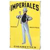 Image 1 : Imperiales Cigarettes porcelain 2-sided flange sign, mfgd by Balto Enamel & Nov. Co.-NY, great graph