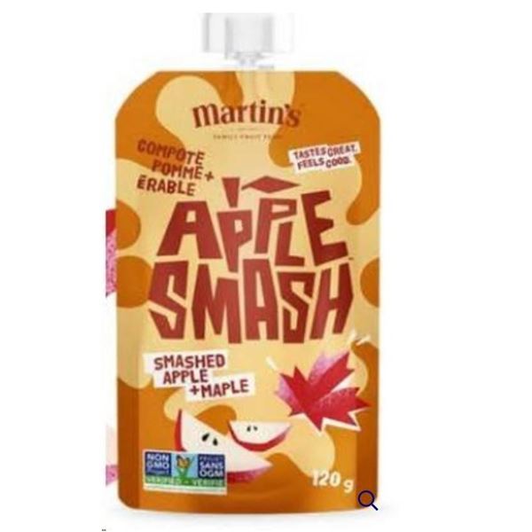 Martinâ€™s Apple Smash Apple Sauce Pouches â€“ 11 Count x 120g