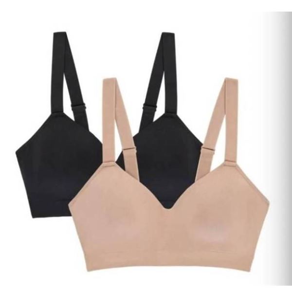 Jones New York Signature Smooth Comfort Bra 2-Pack, L/G, Multi