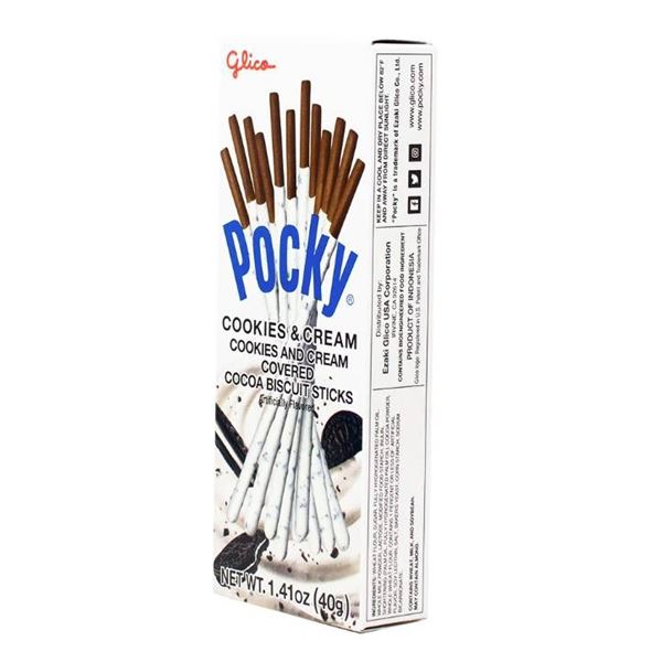 Glico Pocky Cookies & Cream Biscuit Sticks 40g - 10 Packs