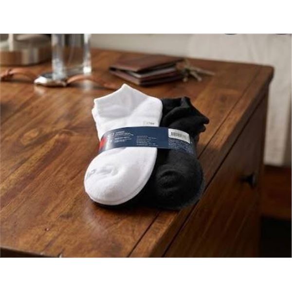 Fila Men's 10-Pair Cotton Socks Size 7-12, Black, Gray, White