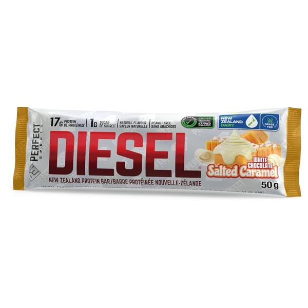DIESEL New Zealand Protein Bar - White Chocolate Salted Caramel - 50g (12 Pack)