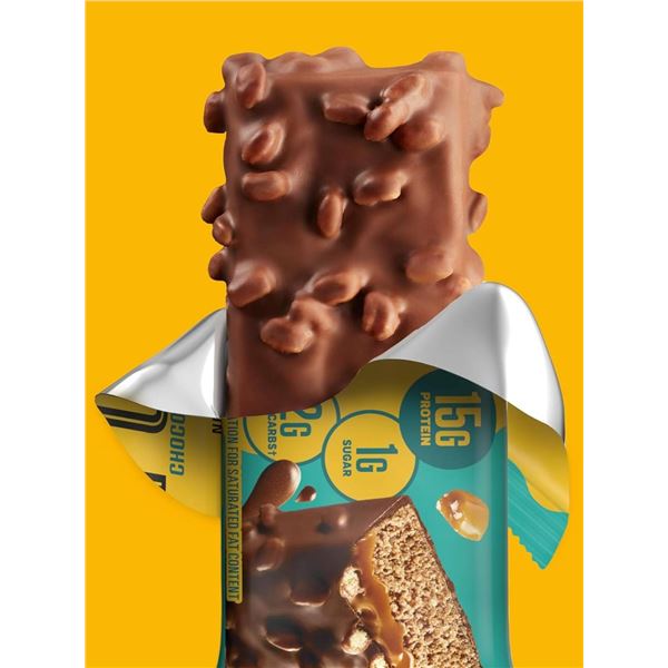 FULFIL Protein Snack Bars, Chocolate Salted Caramel Flavored, Gluten Free with 15g Protein, Pantry S