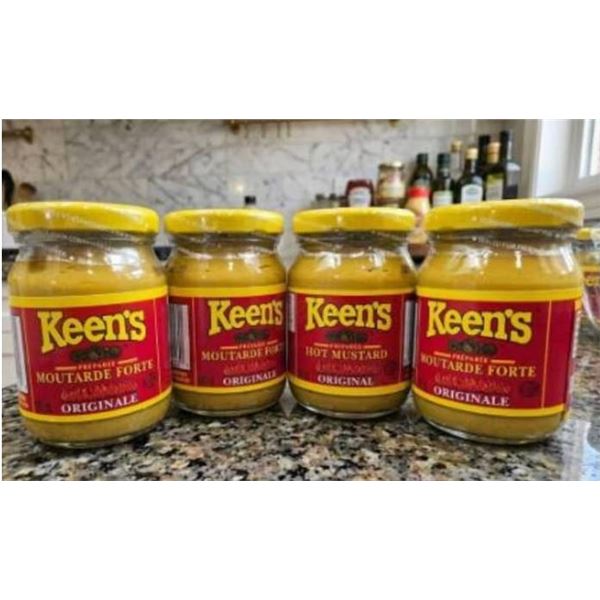 4 Keen's Prepared Hot Mustard Jars, 100 mL Each