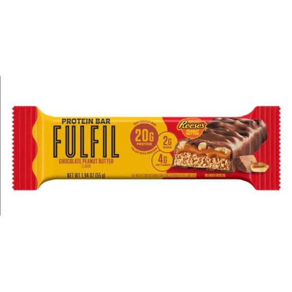 Fulfil Chocolate Peanut Butter Flavor Protein Bars, 12 x 55g, 660g Total