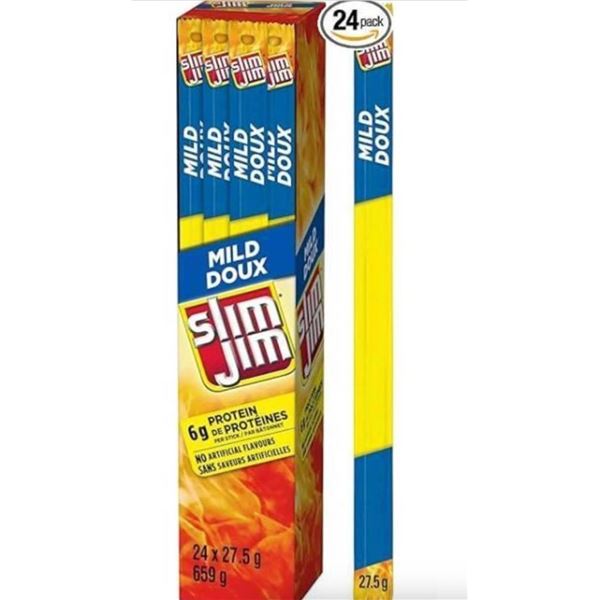 Slim Jim Mild Sausage Snack, 659g (24 x 27.5g)