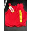 Image 2 : Ladies' Sleeveless Red Romper with Drawstring Waist (Size Small)