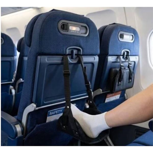 2 Pack Airplane Foot Hammock for Travel and Under-Desk Use