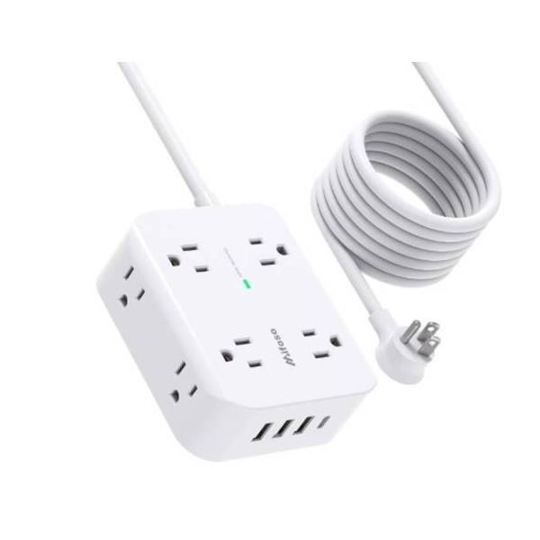 Mifaso Extension Cord Power Strip with USB Ports, 10 Ft