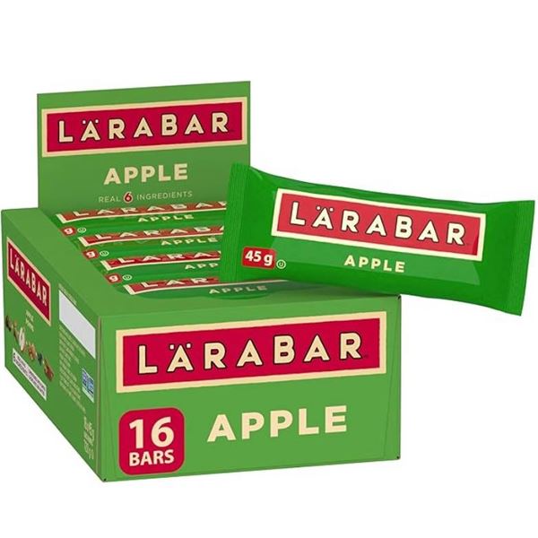 LÃ„RABAR Apple, Fruit and Nut Energy Bar, Pack of 16 Bars, Gluten Free, Vegan, Family Pack,
