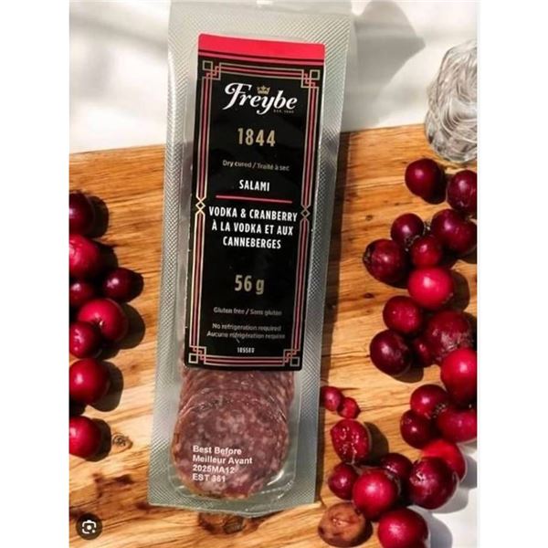 FreYbe 1844 Salami Vodka & Cranberry 12 Packs x 56g Each