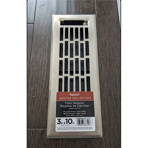 Imperial Floor Register 3x10 Brushed Nickel