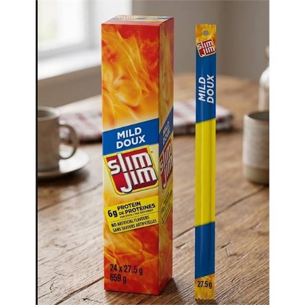 Slim Jim Mild Sausage Snack 659g Case