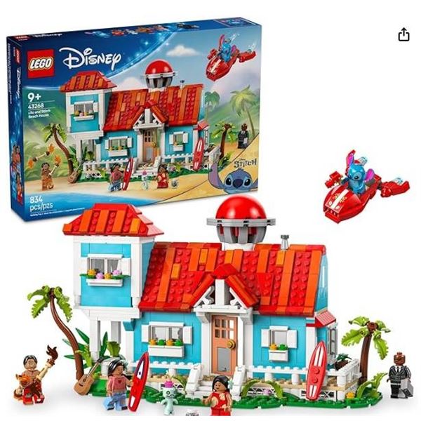 LEGO Disney Set 43217 Lilo & Stitch's Beach House, 834 Pieces