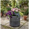 Image 1 : Rivet Rustic Textured Stoneware Planter in Dark Gray, Model ASIN B07QCS4WVS